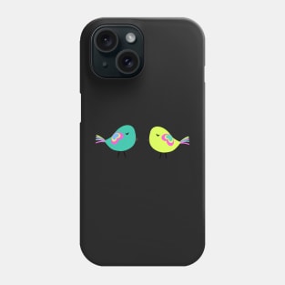 Colorful birds on wires Phone Case