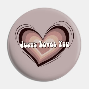 Jesus loves you Christian inspirational bible quote T-Shirt Pin