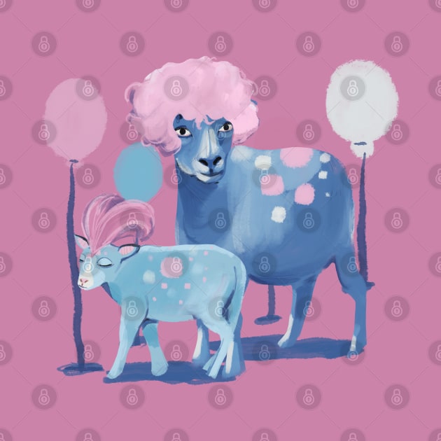 Sheep with wigs by Mimie20