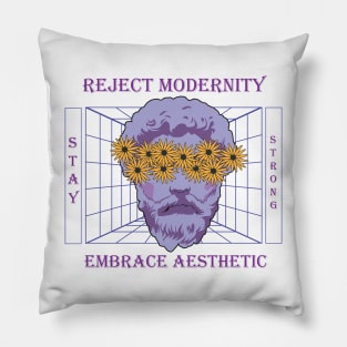 Reject Modernity Embrace Aesthetic Pillow