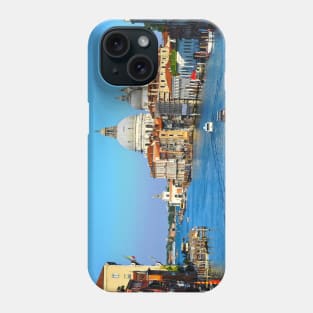 Beautiful view of famous Canal Grande and Basilica di Santa Maria della Salute in Cana, Italy Phone Case