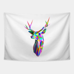 Coloured Faceted Stag Trophy Head Tapestry