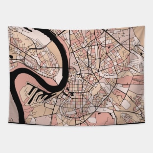 Dusseldorf Map Pattern in Soft Pink Pastels Tapestry