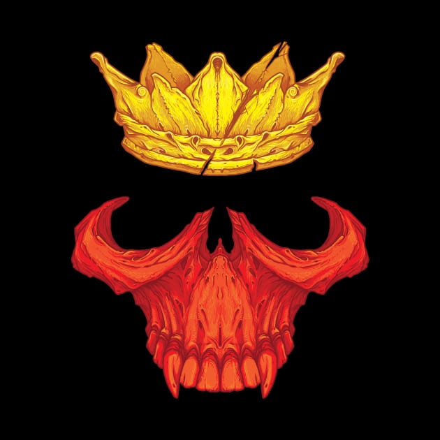 skull in crown by Dyuba