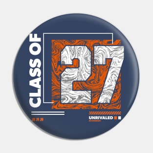 Class of 2027 Urban Streetwear // Graduation Class of '27 Orange Pin