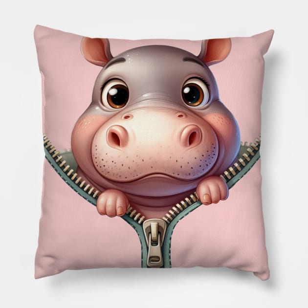 Cute Hippo Pillow by katalinaziz