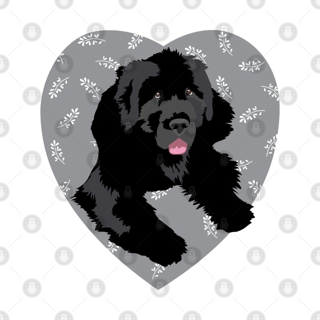 Newfoundland Dog Heart in slate gray by HotPinkStudio.Me