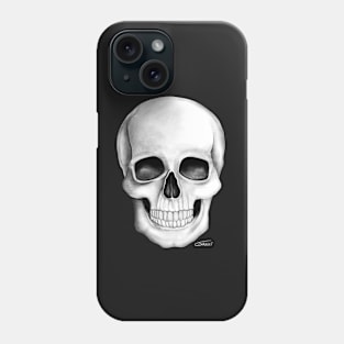 Skull (White On Dark Background) Phone Case