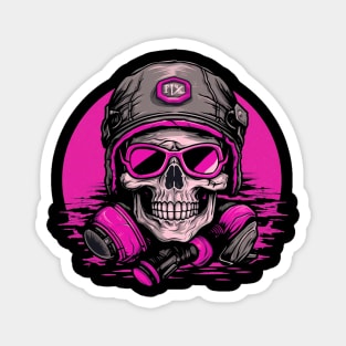 Biker Helmet Skull Retro Magnet