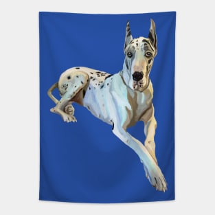 Blue Harlequin Great Dane Dog Tapestry