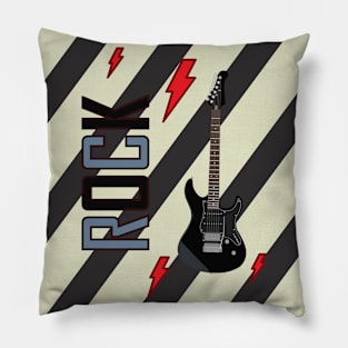 electric guitar with the rock world Pillow