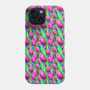 Pink Tulip Seamless Pattern Phone Case