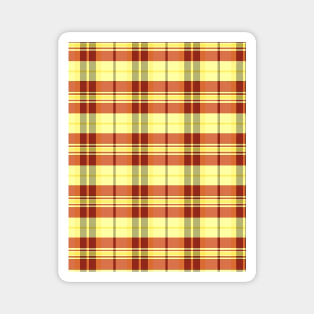 Sunset and Sunrise Aesthetic Arable 1 Hand Drawn Textured Plaid Pattern Magnet by GenAumonier