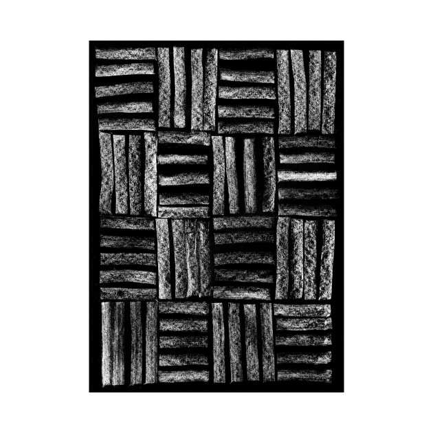 White and Black Minimal Lines - Abstract Charcoal Drawing by GenAumonier