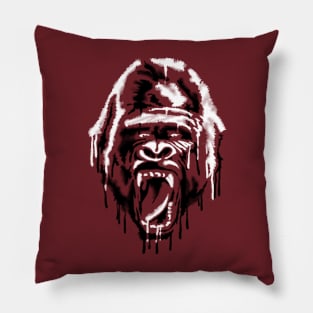 stencil art of gorilla head Pillow