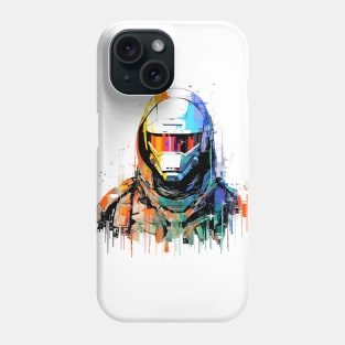 Man With Helmet Video Game Character Futuristic Warrior Portrait  Abstract Phone Case