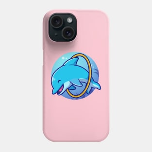 Cute Dolphin Attractions In The Sea Cartoon Phone Case