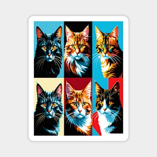 Pop Art Cat Portraits Magnet