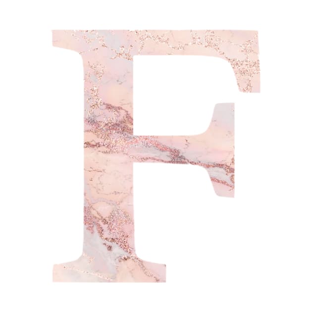 The Letter F Pink Marble by Claireandrewss