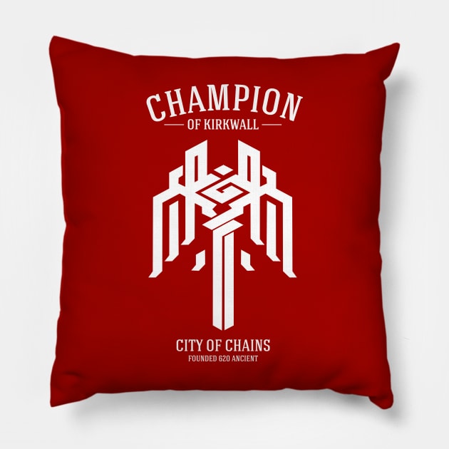 Champion of Kirkwall Pillow by firlachiel