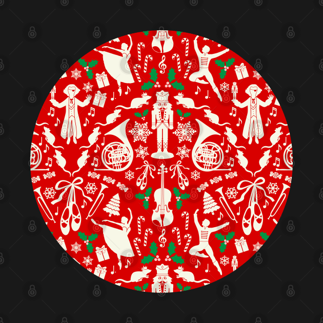 Nutcracker ballet Christmas pattern by Jennifer Ladd
