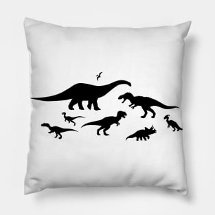 Black and White Dinosaurs Pillow