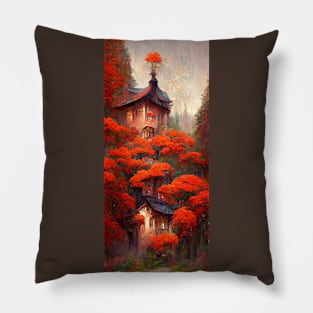 Houses on the mountain Pillow