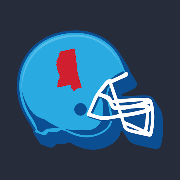 Mississippi Outline Football Helmet by SLAG_Creative