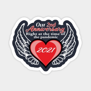2nd Anniversary pandemic 2021 winged heart Magnet