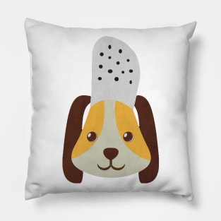 cute doggo with croc on the head Pillow