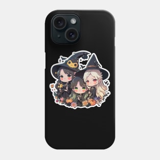 Three Cute Witches Friends Trio Phone Case