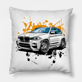 SUV Vehicles in Graffiti Cartoon Style Pillow