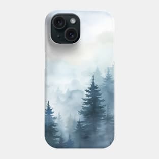 Fog Forest Indigo Blue Wanderlust Phone Case