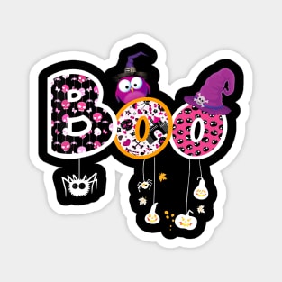 Boo Halloween Costume Spiders, Ghosts, Pumkin Witch Hat Magnet