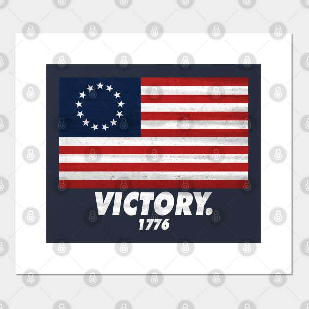 Distressed Betsy Ross Flag American Revolution Victory 1776