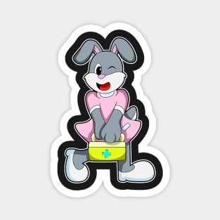 Rabbit as Medic with First aid kit Magnet