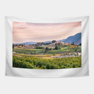 Autumn Vineyards Sunset Okanagan Valley Tapestry