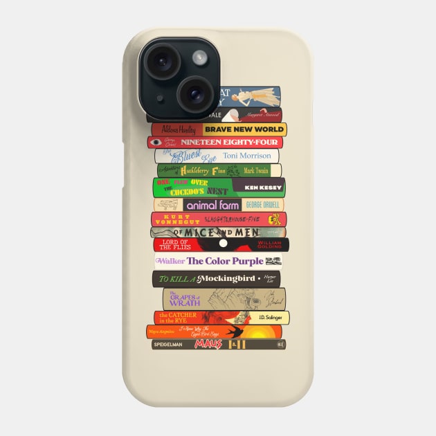 Classic Banned Books Stack Phone Case by darklordpug