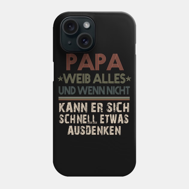 PAPA WEIB ALLES UND WENN NICHT KANN ER SICH SCHNELL ETWAS AUSDENKEN Phone Case by AdelaidaKang