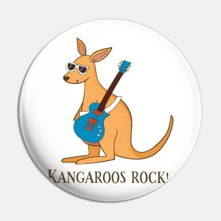 Kangaroos Rock, Funny Cute Kangaroo Australian Pin