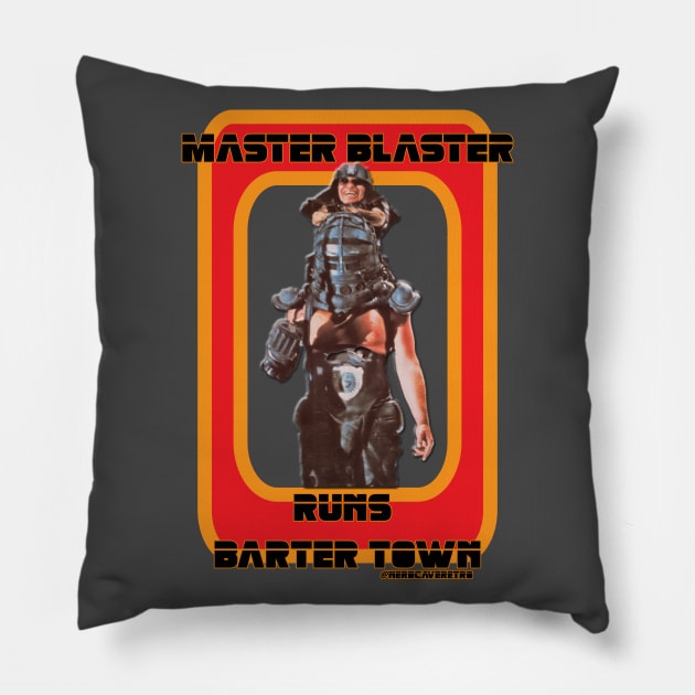 Master Blaster Runs Barter Town Pillow by NerdCaveRetro