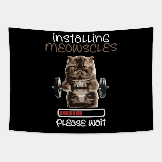 Installing-Meowscles Tapestry by Magic Topeng