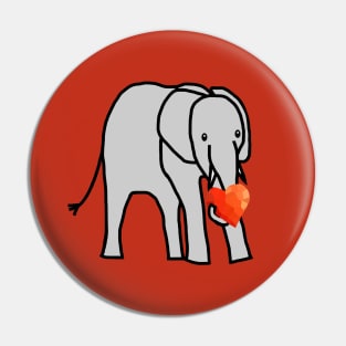 Baby Elephant with Love Heart on Valentines Day Pin