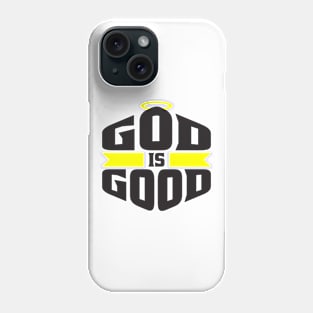 God is Good Black and Yellow Halo Christian Phone Case