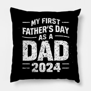 First Time Dad Est 2024 Fathers Day Pillow