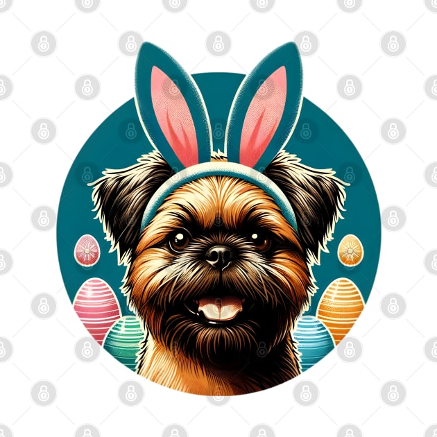 Brussels Griffon with Bunny Ears Enjoys Easter Fun by ArtRUs