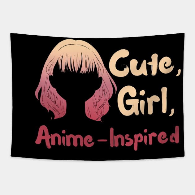 cute,girl,anime inspired Tapestry by Jackystore