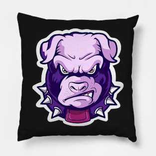 Angry Bulldog Face Gift Beware for the Bulldog Pillow