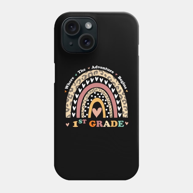 Back To School 1st Grade Where The Adventure Begins Rainbow Phone Case by Brodrick Arlette Store