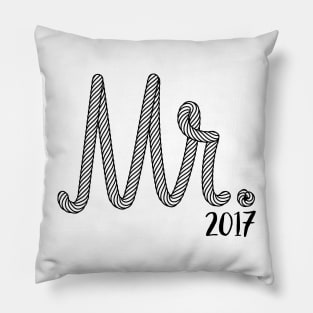 Mr. Groom 2017 in Rope Wedding Gift Pillow